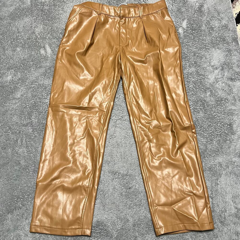 Abercrombie & Fitch Pants Womens 34 /18 Straight Ultra High Rise Vegan Leather